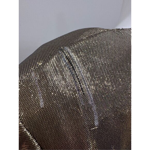 SAINT LAURENT WOMEN'S SILK LAME MINI DRESS IN GOLD SIZE 38 (6) $2995 - Picture 10 of 16